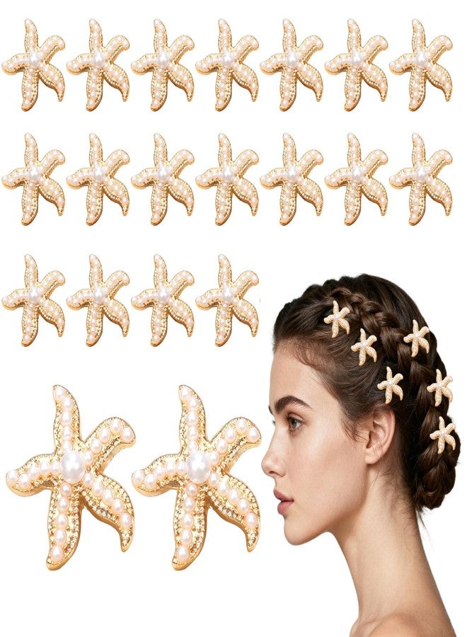 YAFIYGI 20Pcs Starfish Hair Clips Gold Cute Pearl Hair Pins and Small Hair Barrettes for Girls and Women Mini Sea Star Accessories Beach Party Hairclips Decorative Hair Clips for Summer Fun - Image 1